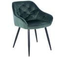 Chaise De Salle À Manger Cassis En Velours Avec Piètement En Métal Noir Vert/velours