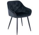 Chaise De Salle À Manger Cassis En Velours Avec Piètement En Métal Noir Noir /velours