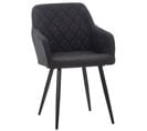 Chaise De Salle À Manger Shila Avec Piètement En Métal Noir Noir /tissu