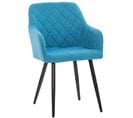 Chaise De Salle À Manger Shila Avec Piètement En Métal Noir Turquoise/tissu