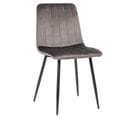 Chaise De Salle À Manger Dijon Avec Piètement En Métal Noir Gris/velours