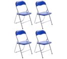 Lot De 4 Chaises Pliables Felix Bleu / Argent