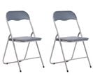 Lot De 2 Chaises Pliables Felix Gris / Argent