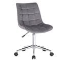 Chaise De Bureau Pivotant Medford En Velours Avec Hauteur Ajustable Et Roulettes Gris