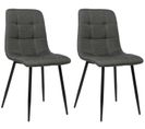 Lot De 2 Chaises De Salle À Manger Tilde Avec Piètement En Métal Noir Gris Foncé/tissu