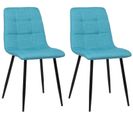 Lot De 2 Chaises De Salle À Manger Tilde Avec Piètement En Métal Noir Turquoise/tissu