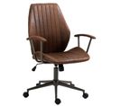 Fauteuil De Bureau Retro Nampa En Similicuir Ajustable Et Pivotant Cognac