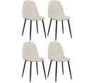 Lot De 4 Chaises De Salle À Manger Napier Avec Piètement En Métal Noir Crème/tissu