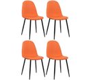 Lot De 4 Chaises De Salle À Manger Napier Avec Piètement En Métal Noir Orange/tissu