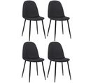 Lot De 4 Chaises De Salle À Manger Napier Avec Piètement En Métal Noir Noir /tissu