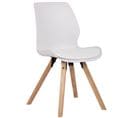 Chaise De Salle À Manger Luna Avec Pieds En Bois Blanc /plastique