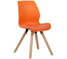 Chaise De Salle À Manger Luna Avec Pieds En Bois Orange/plastique