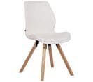 Chaise De Salle À Manger Luna Avec Pieds En Bois Blanc /similicuir