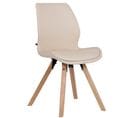 Chaise De Salle À Manger Luna Avec Pieds En Bois Crème/similicuir