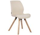 Chaise De Salle À Manger Luna Avec Pieds En Bois Crème/tissu