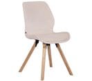 Chaise De Salle À Manger Luna Avec Pieds En Bois Crème/velours