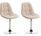 Lot De 2 Chaises Lounge Pivotantes Emil En Tissu Avec Pied En Métal Crème