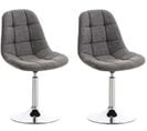 Lot De 2 Chaises Lounge Pivotantes Emil En Tissu Avec Pied En Métal Gris Clair