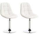 Lot De 2 Chaises Lounge Pivotantes Emil En Similicuir Avec Pied En Métal Blanc