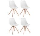 Lot De 4 Chaises De Salle À Manger Toulouse Similicuir Pieds Ronds Bois Blanc /nature