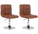 Lot De 2 Chaises Lounge Palma V2 En Similicuir Ajustable Et Pivotant Marron Clair