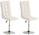 Lot De 2 Chaises De Salle À Manger Peking En Similicuir Avec Pied Trompette Blanc