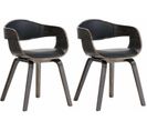 Lot De 2 Chaises De Salle À Manger Kingston En Similicuir Noir / Gris