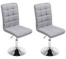 Lot De 2 Chaises De Salle À Manger Peking V2 En Tissu Avec Pied Trompette Gris Clair