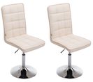 Lot De 2 Chaises De Salle À Manger Peking V2 En Similicuir Pied Trompette Crème