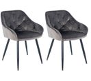 Lot De 2 Chaises De Salle À Manger Cassis En Velours Gris Foncé/velours