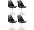 Lot De 4 Chaises De Salle À Manger Maverick En Plastique Avec Pied Métal Noir /blanc