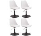 Lot De 4 Chaises De Salle À Manger Maverick En Plastique Avec Pied Métal Blanc /noir