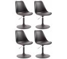 Lot De 4 Chaises De Salle À Manger Maverick En Plastique Avec Pied Métal Noir /noir