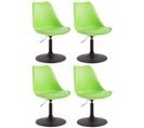 Lot De 4 Chaises De Salle À Manger Maverick En Plastique Avec Pied Métal Vert/noir