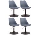 Lot De 4 Chaises De Salle À Manger Maverick En Plastique Avec Pied Métal Gris/noir