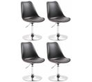 Lot De 4 Chaises De Salle À Manger Maverick En Plastique Avec Pied Métal Noir /chrome