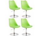 Lot De 4 Chaises De Salle À Manger Maverick En Plastique Avec Pied Métal Vert/chrome