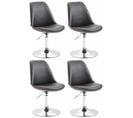 Lot De 4 Chaises De Salle À Manger Maverick Similicuir Avec Pied Trompette Noir /chrome