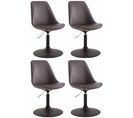 Lot De 4 Chaises De Salle À Manger Maverick Similicuir Avec Pied Trompette Marron/noir