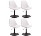 Lot De 4 Chaises De Salle À Manger Maverick Similicuir Avec Pied Trompette Blanc /noir