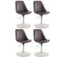 Lot De 4 Chaises De Salle À Manger Maverick Similicuir Avec Pied Trompette Marron/blanc