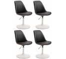 Lot De 4 Chaises De Salle À Manger Maverick Similicuir Avec Pied Trompette Noir /blanc