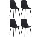 Lot De 4 Chaises De Salle À Manger Giverny Avec Piètement En Métal Noir Noir /tissu