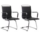 Lot De 2 Chaises Cantilever Balve Avec Piètement Luge En Métal Noir /similicuir