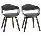 Lot De 2 Chaises De Salle À Manger Kingston En Tissu Gris / Gris Clair/gris