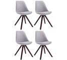 Lot De 4 Chaises De Salle À Manger Toulouse Tissu Pieds Carrés Bois Gris/cappuccino