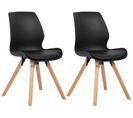 Lot De 2 Chaises De Salle À Manger Luna Noir /plastique