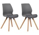 Lot De 2 Chaises De Salle À Manger Luna Gris/plastique