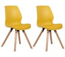 Lot De 2 Chaises De Salle À Manger Luna Jaune/plastique