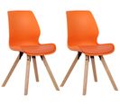 Lot De 2 Chaises De Salle À Manger Luna Orange/plastique